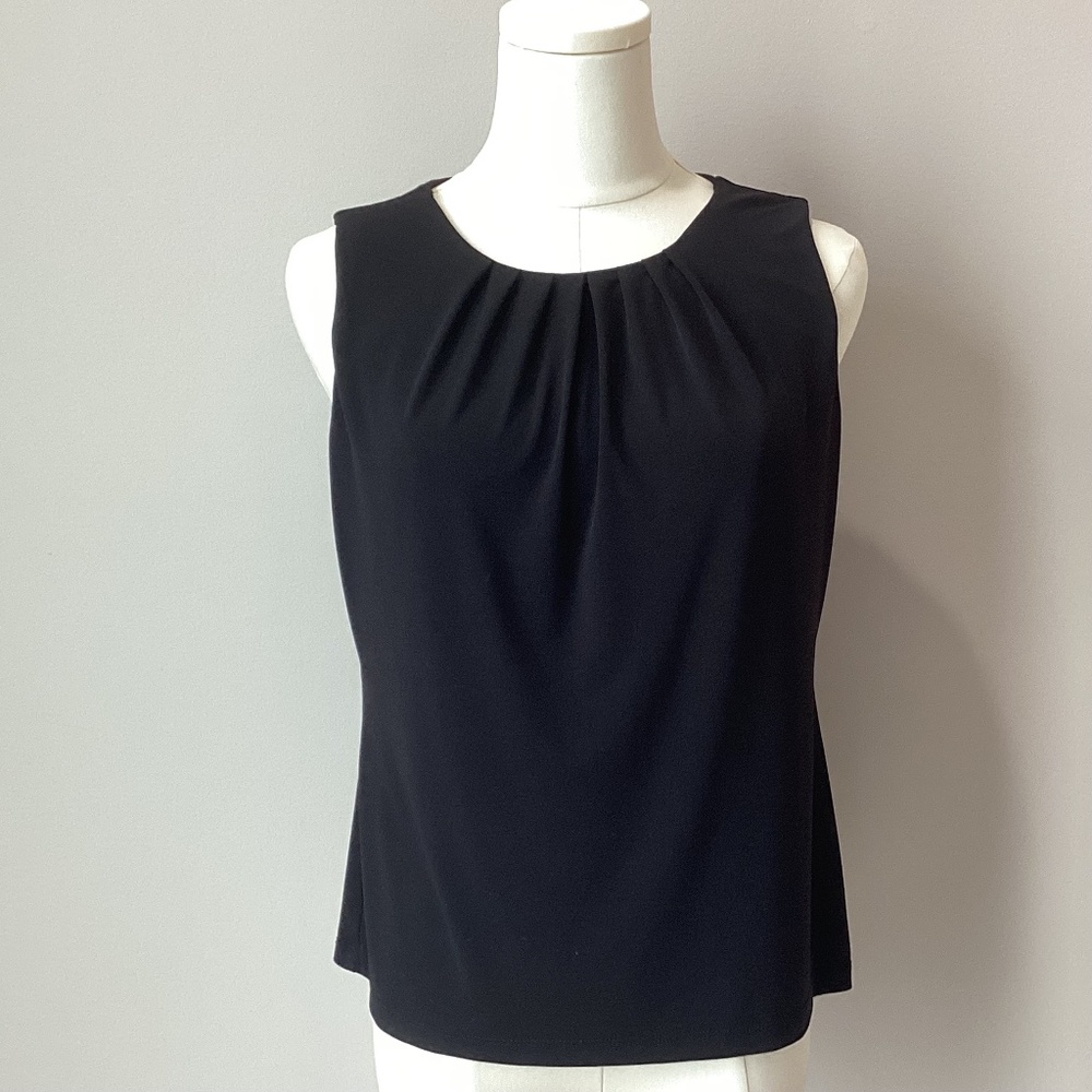 Sleeveless Petite Pleated Neck Cami Blouse - LP
